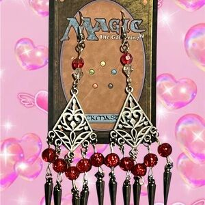 Red and Silver Earrings